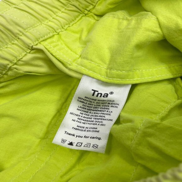 TNA Aritzia Cargo Pants Relaxed Mid Rise Adjustable Neon Green Women's Small - Picture 11 of 12